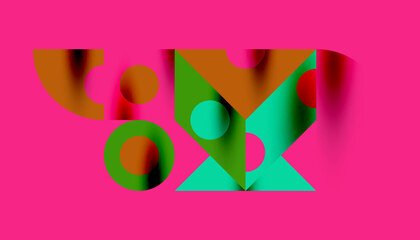 Colorful triangles circles square geometric design. Abstract background for wallpaper, banner, backdrop, card, book Illustration, landing page