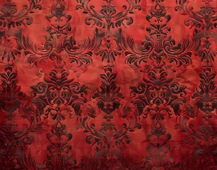 Elegant Red Damask Pattern Background Wallpaper