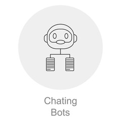 Chating Bots Icon, Automated Chatbot Interaction Icon, Virtual Assistant Messaging Symbol, AI-Powered Chat Bot Icon