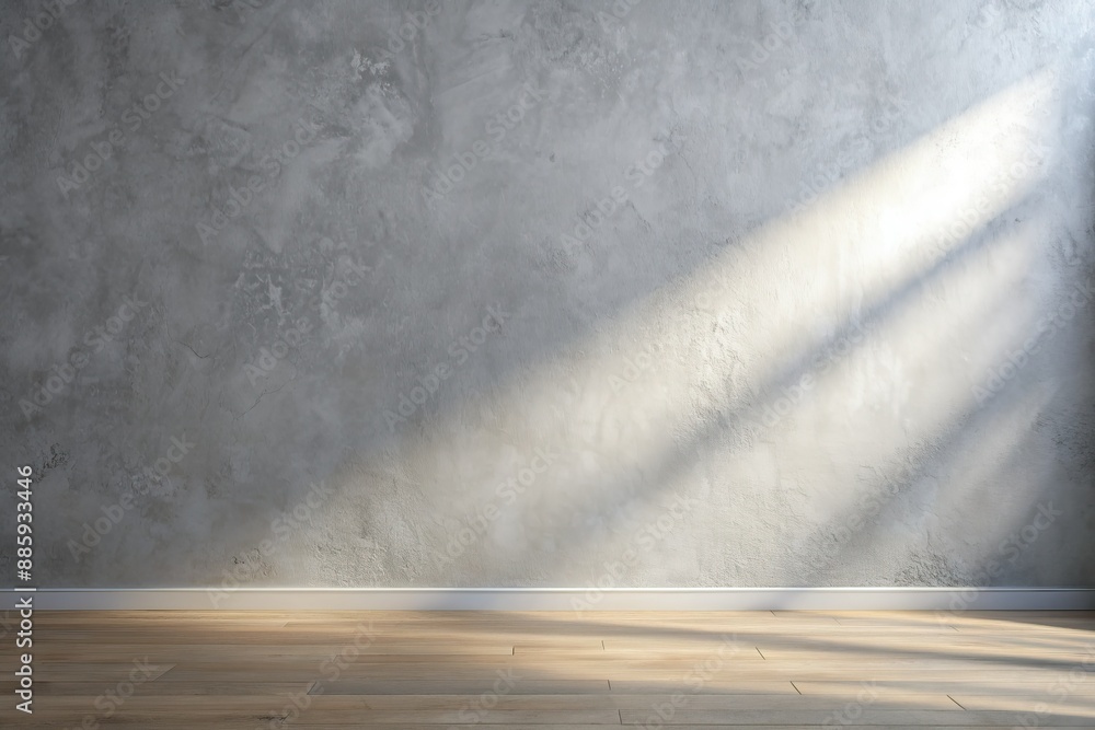 Poster softly illuminated minimalist light grey wall provides a clean and modern background for product pre