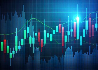 Stock market or forex trading graph and candlestick chart suitable