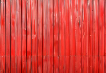 Red Metal Wall with Vertical Lines Texture