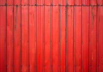 Red Metal Corrugated Wall Texture Background