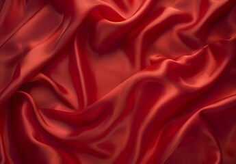 Obraz premium Red Silk Fabric Draped Background Texture
