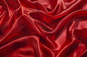 Obraz premium Smooth Red Silk Fabric Background Texture
