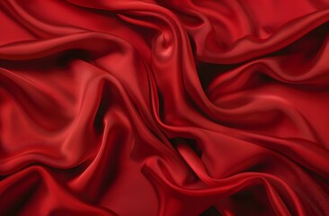 Obraz premium Smooth Red Silk Fabric Texture Background