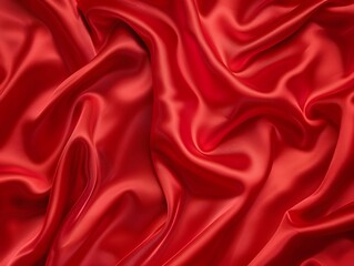 Obraz premium Red Silk Satin Fabric Draped Background