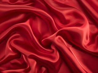 Obraz premium Elegant Red Satin Fabric Texture Background