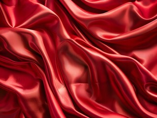 Obraz premium Red Silk Satin Fabric Background Texture