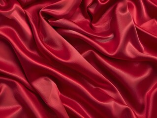 Fototapeta premium Red Silk Satin Fabric Background Texture