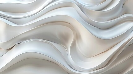 Obraz premium Elegant abstract white background with smooth, curved lines creating a flowing pattern