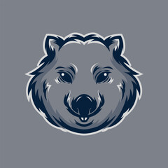 Wombat head logo vector image