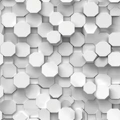 Fototapeta premium seamless pattern, Abstract geometric 3D white hexagon pattern background. Modern design with repeating hexagonal shapes creating depth and texture.