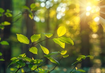 Sunlight Through Forest Leaves Bokeh