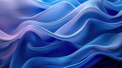 Obraz premium Curvy Blue Surfaces. Modern Abstract 3D Background. abstract dark red neon background with layers of silk folded drapery