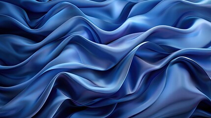 Fototapeta premium Curvy Blue Surfaces. Modern Abstract 3D Background. abstract dark red neon background with layers of silk folded drapery