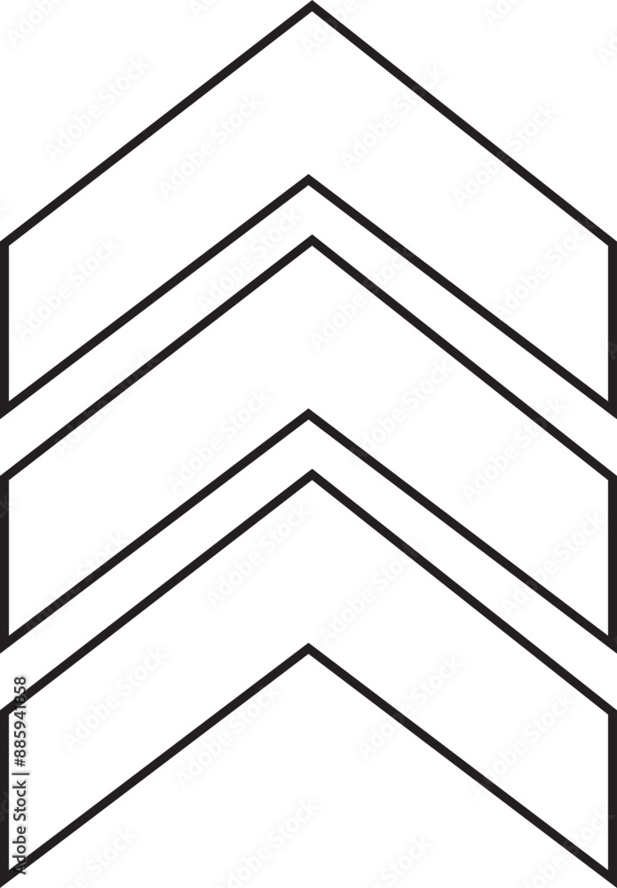 Poster chevron arrow line icon gracefully point upward, symbolizing upward direction or movement. three arr