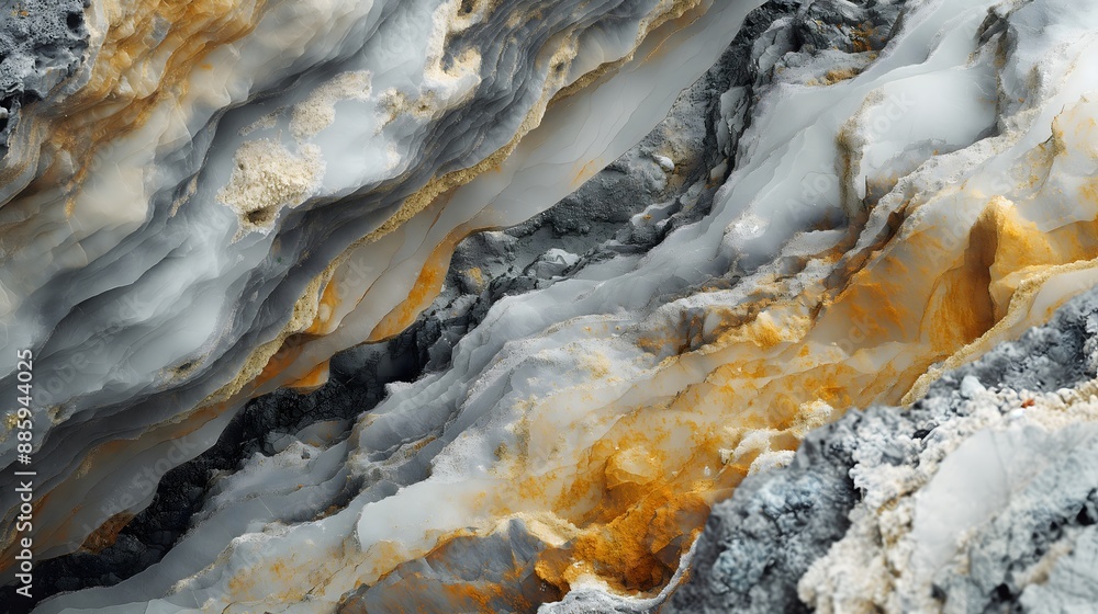 Poster 3. lithium ore in a geological setting with visible mineral deposits