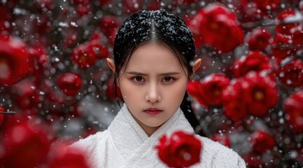 woman in winter wonderland