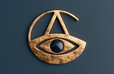 golden eye of providence symbol on dark background