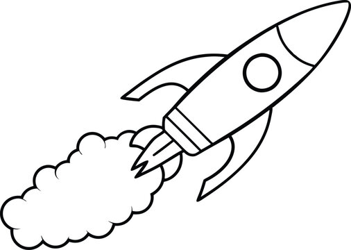 recommend clip art: 
                    
                    Rocket launch line art element, rocket with Smoke silhouette black and white illustration
                    