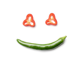 Chili pepper on white