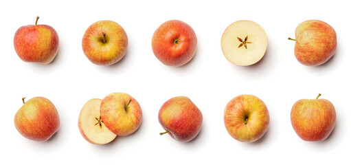 Apples collection isolated on white
