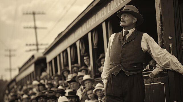 vintage politician giving a speech