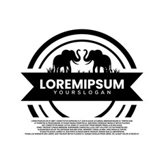elephant silhouette  icon logo design