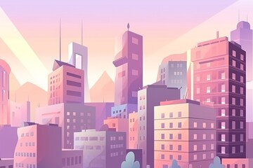 Fototapeta premium Stunning Urban Landscape Background for Virtual Business Meetings, Neutral Corporate Ambiance Perfect for Professional Virtual Setups and Enhanced Video Calls.