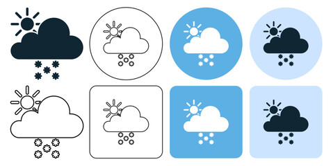 snow rain weather storm forecast icon symbol stroke line and glyph	
