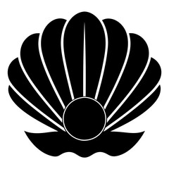 A Pearl Shell Silhouette Vector Art Illustration