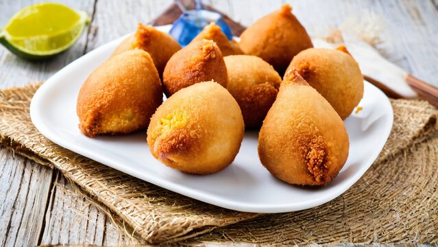 Coxinha. Traditional Brazilian snack. Chicken drumstick.