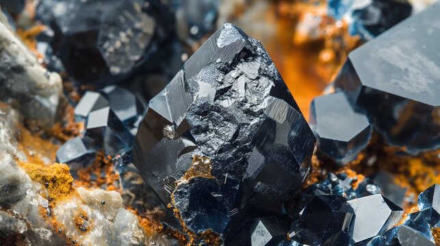 2. A close-up of uraninite in a geological sample, showing its uranium content