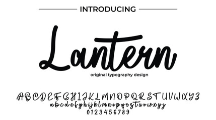 Lantern Font Stylish brush painted an uppercase vector letters, alphabet, typeface