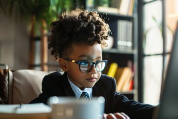 Professional Photography of young investor learning about tax-efficient investing, Generative AI 