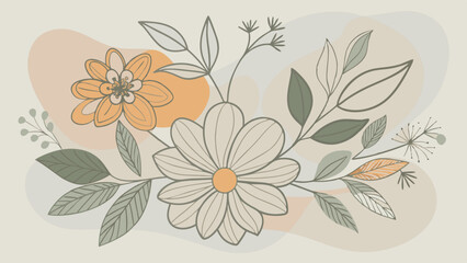 Vector de flores blancas con fondo abstracto