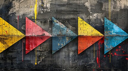 Naklejka premium Abstract Geometric Composition on a Gray Background