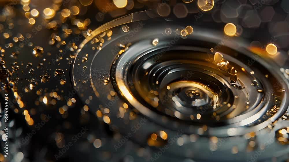 Poster the intricate and delicate inner workings of a cameras shutter button captured in extreme closeup.