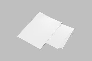 paper on gray background 3D rendering