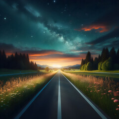road in the night