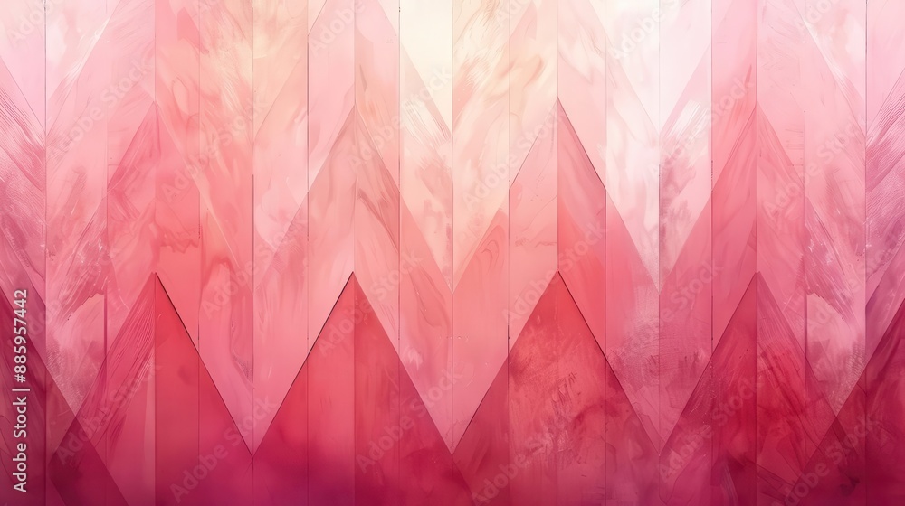 Poster light warm pink background with subtle geometric chevron patterns