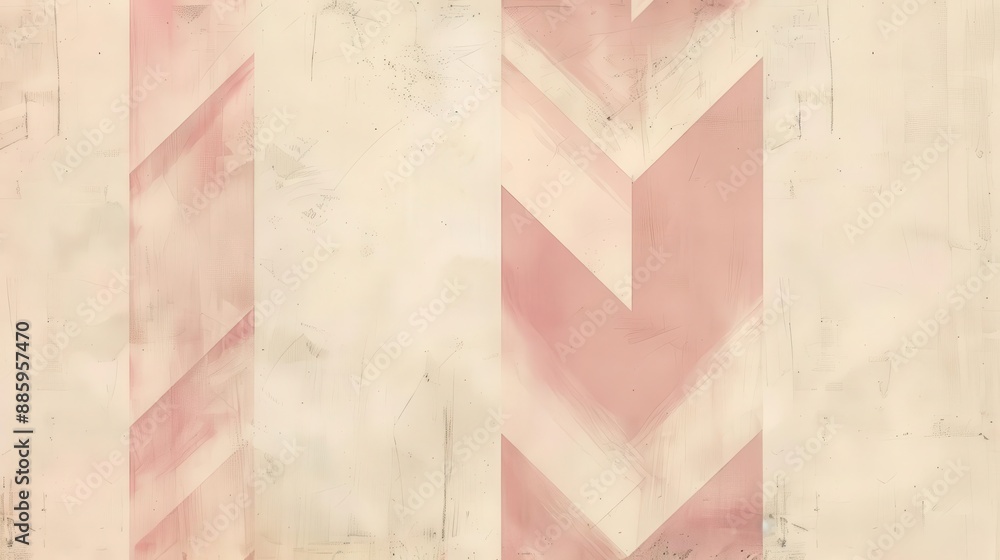 Poster light warm pink background with subtle geometric chevron patterns