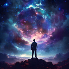 man on the top of the gaxlaxy