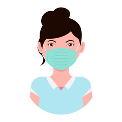 Illustration of Woman Medical Character. Isolated Vector Character with Flat Design Concept.