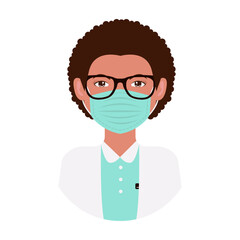 Illustration of Woman Medical Character. Isolated Vector Character with Flat Design Concept.