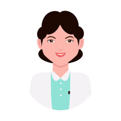 Illustration of Woman Medical Character. Isolated Vector Character with Flat Design Concept.