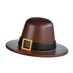 3d Brown hat with black band and orange buckle for trendy fashion accessory, outdoor adventures, stylish headwear, autumn photoshoots.
