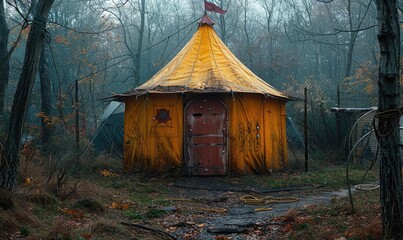 Scared Old Circus Tent: Eerie and Abandoned Tent with Vintage Charm