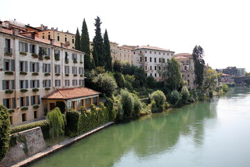 Bassano del Grappa Italy 09/11/2023. The city is located among the mountains and hills of the Veneto, on the banks of the Brenta River.